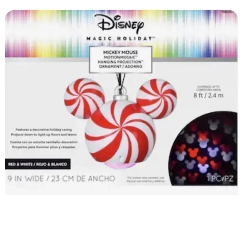 Disney Motion Mosaic Hanging Projection NEW 8 ft Candy Cane Color Mickey Mouse